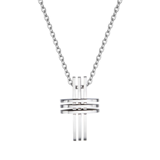 Stainless Steel Multi Strand Cross Pendant