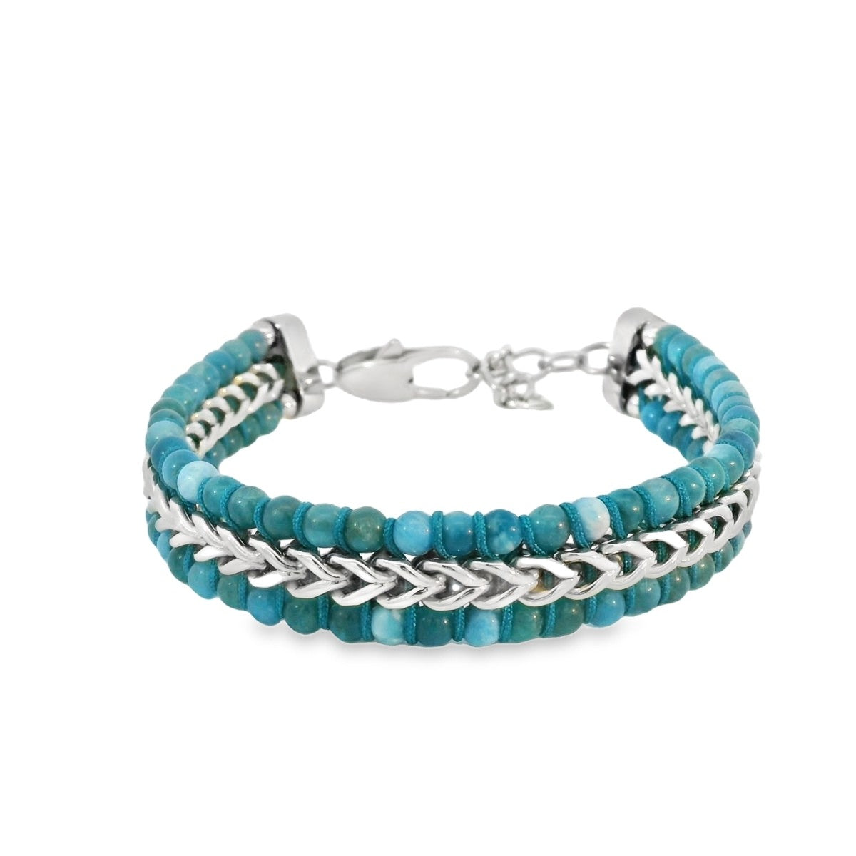 Gents Turquoise Beaded Bracelet