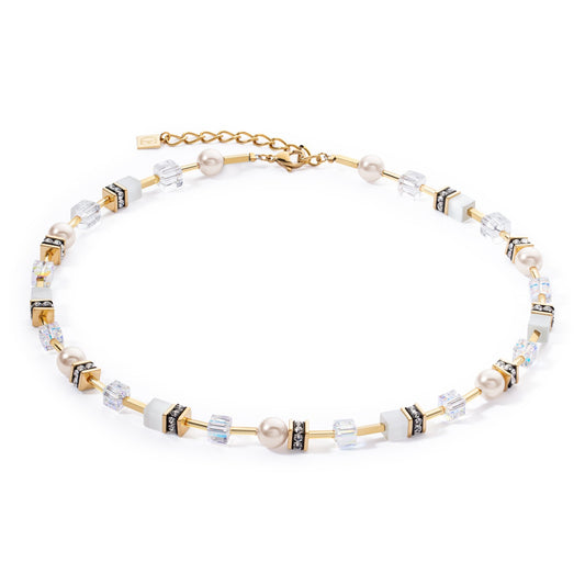 Geocube and Swarovski Pearl Beaded Necklace