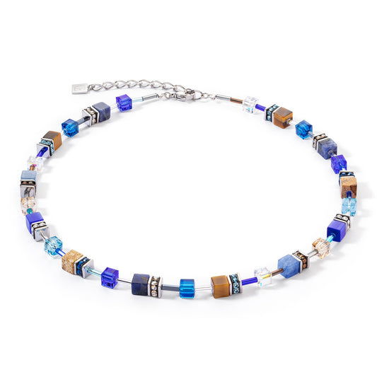 Geocube Iconic Precious necklace blue-brown