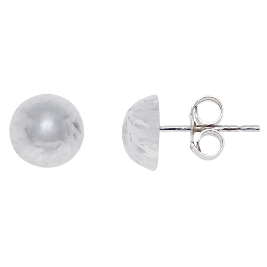 White Gold Ball Stud Earrings