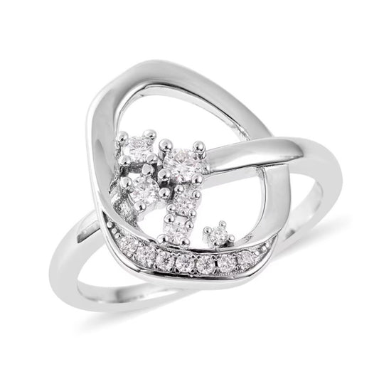 White Topaz Scatter Ring