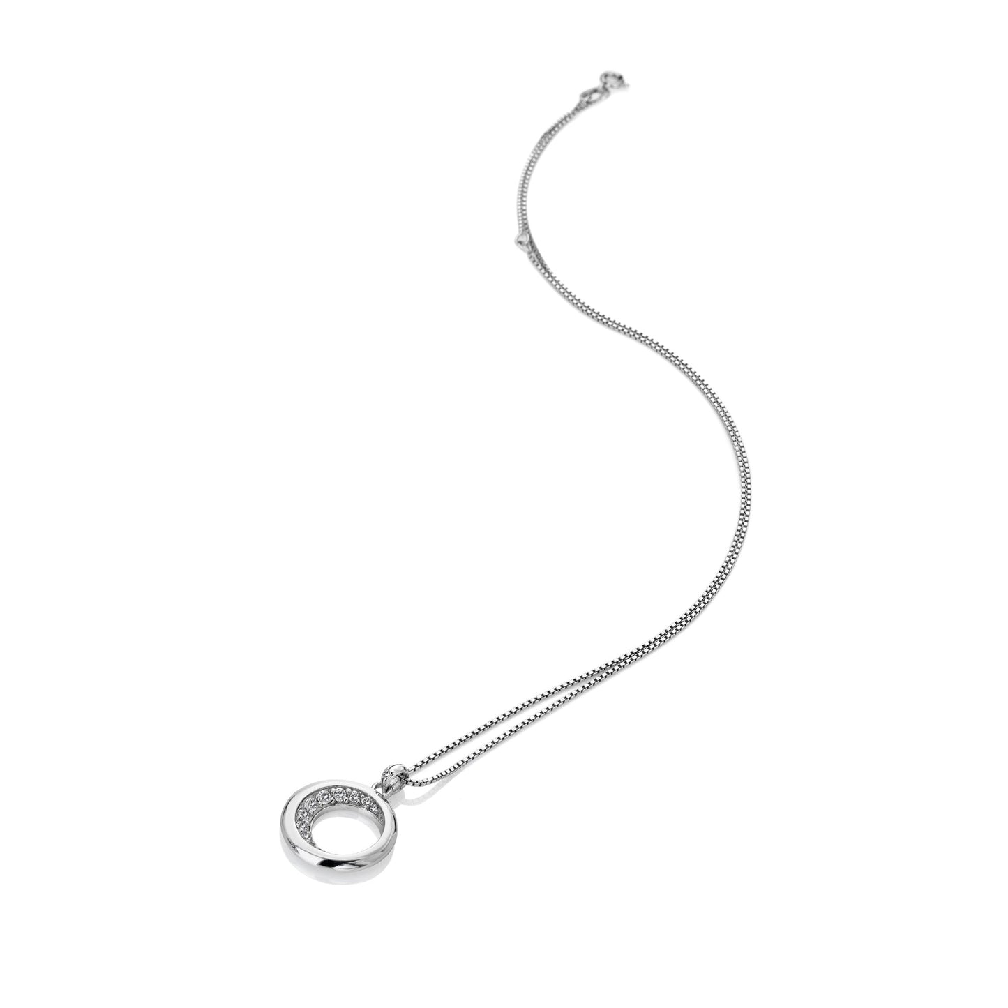 Celestial Moon Silver Pendant with Chain