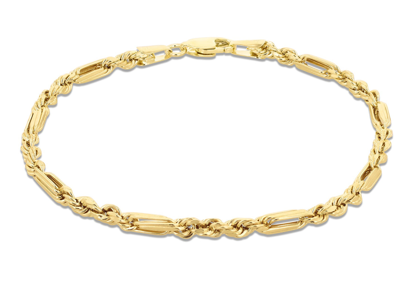 9ct Yellow Gold Figaro Rope Bracelet
