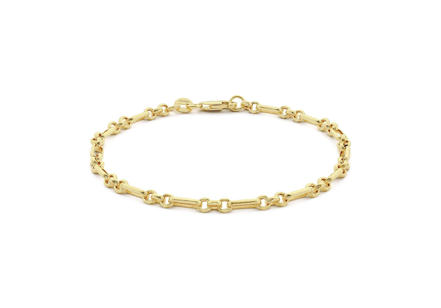 9ct Yellow Gold Round and Elongated Link Bracelet