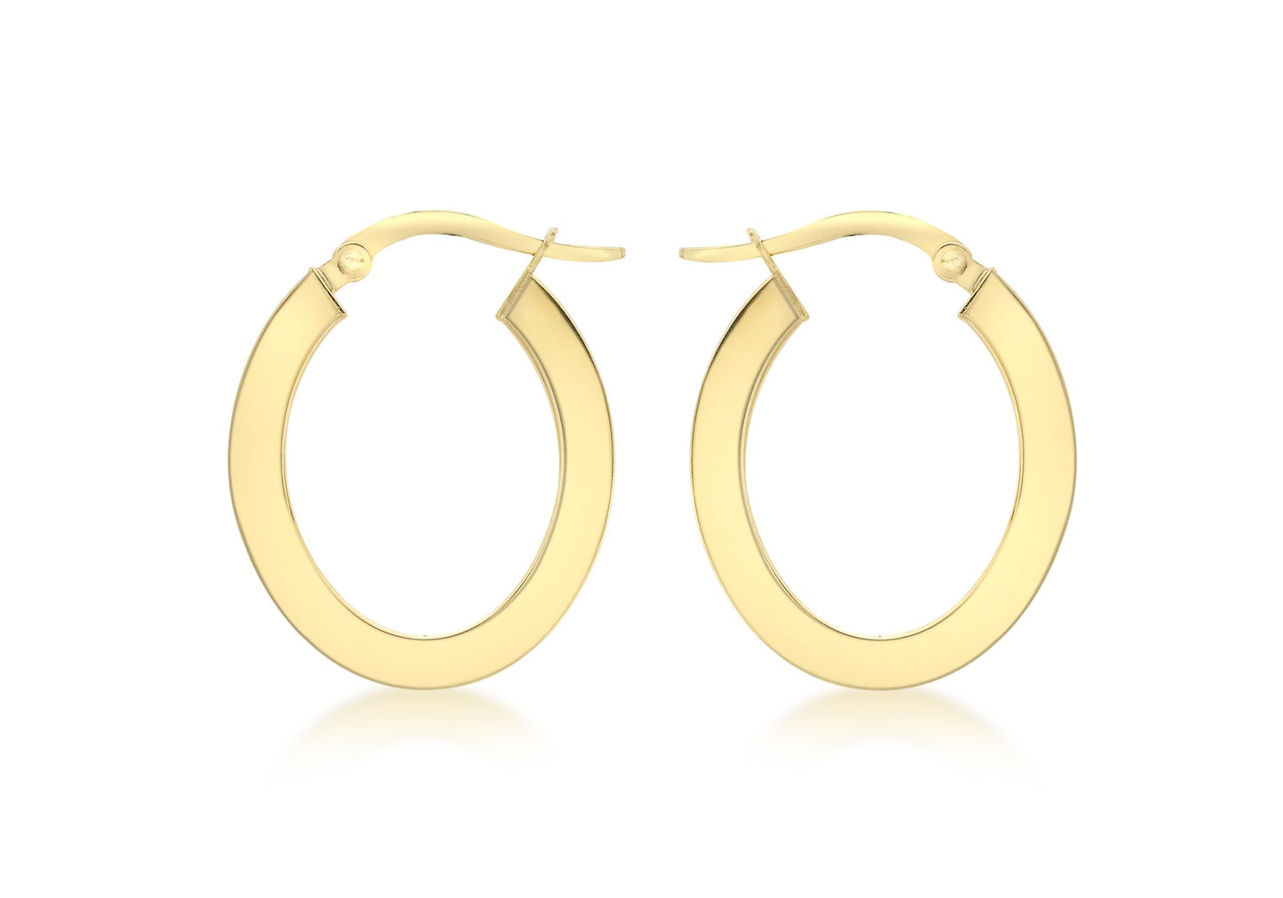 9ct Yellow Gold 19mm x 24mm Flat Oval Creole Earrings