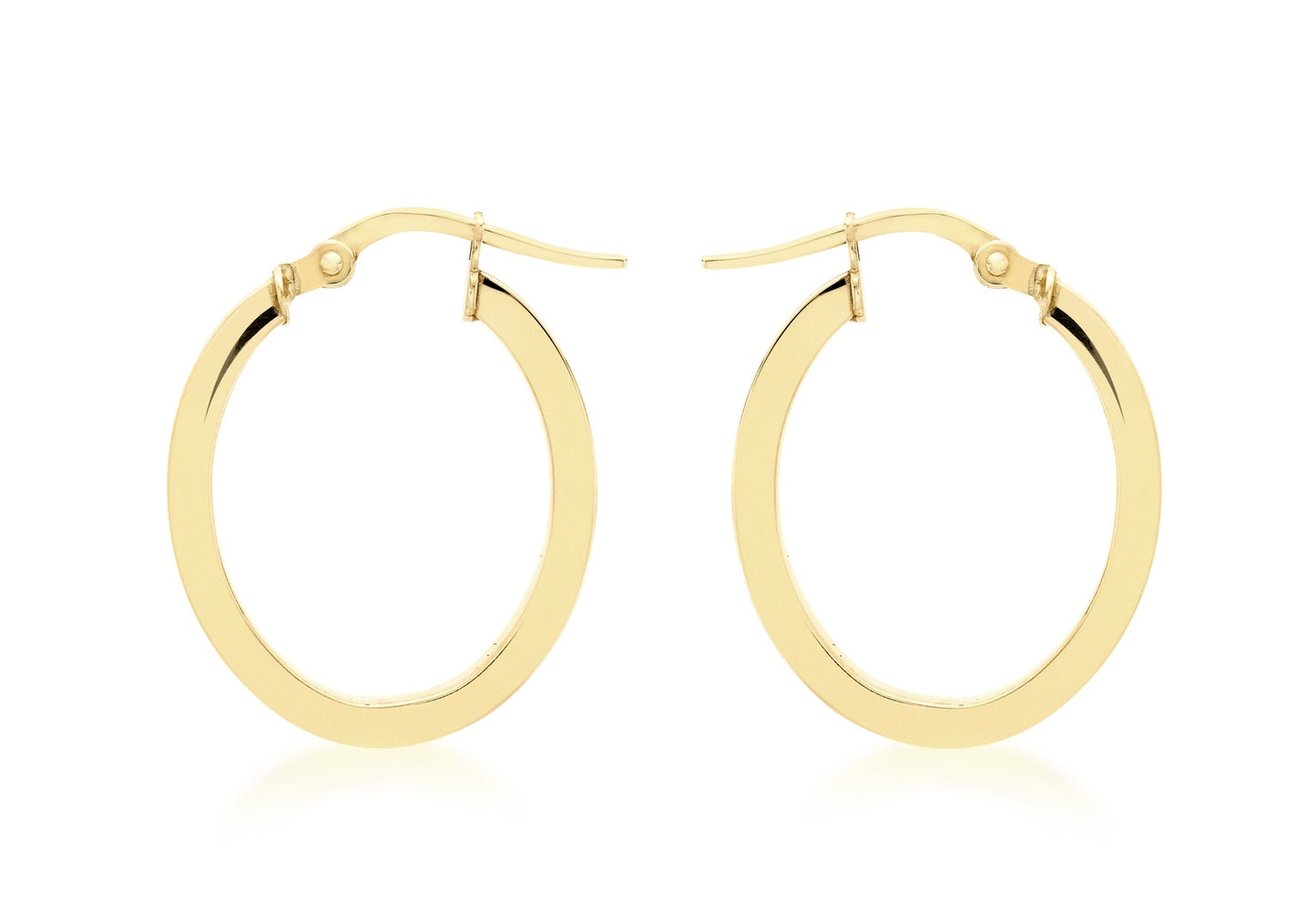 9ct Yellow Gold 18mm x 21mm Oval Hoop Creole Earrings