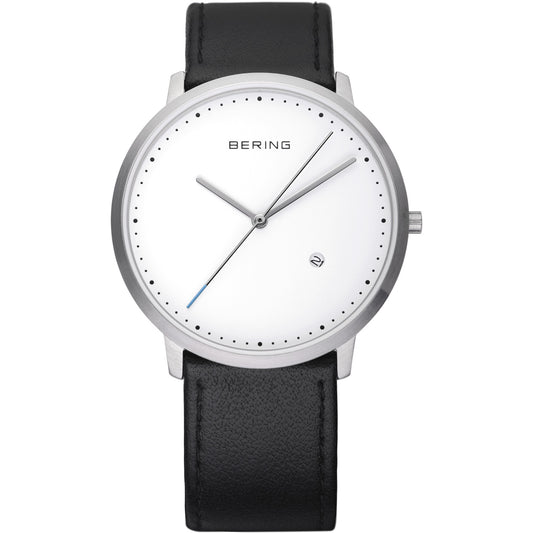 White Dial and Black Strap Watch