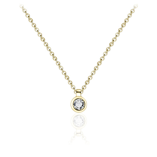 Gold Plated 5mm Bezel Necklace