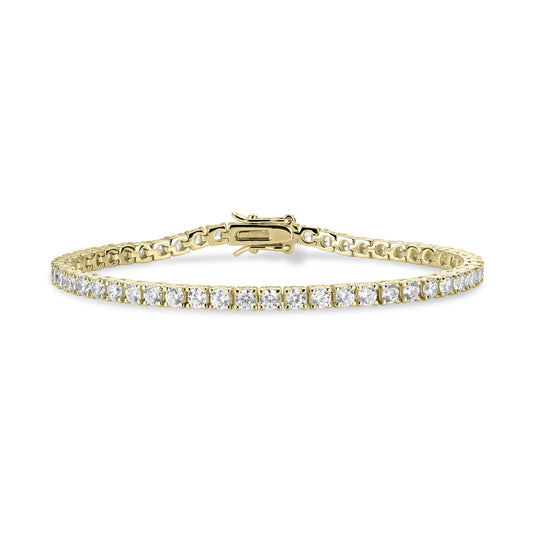 Yellow Gold Plated Silver Brilliant Tennis Bracelet
