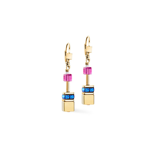 Geocube Iconic Metallic earrings Rainbow gold