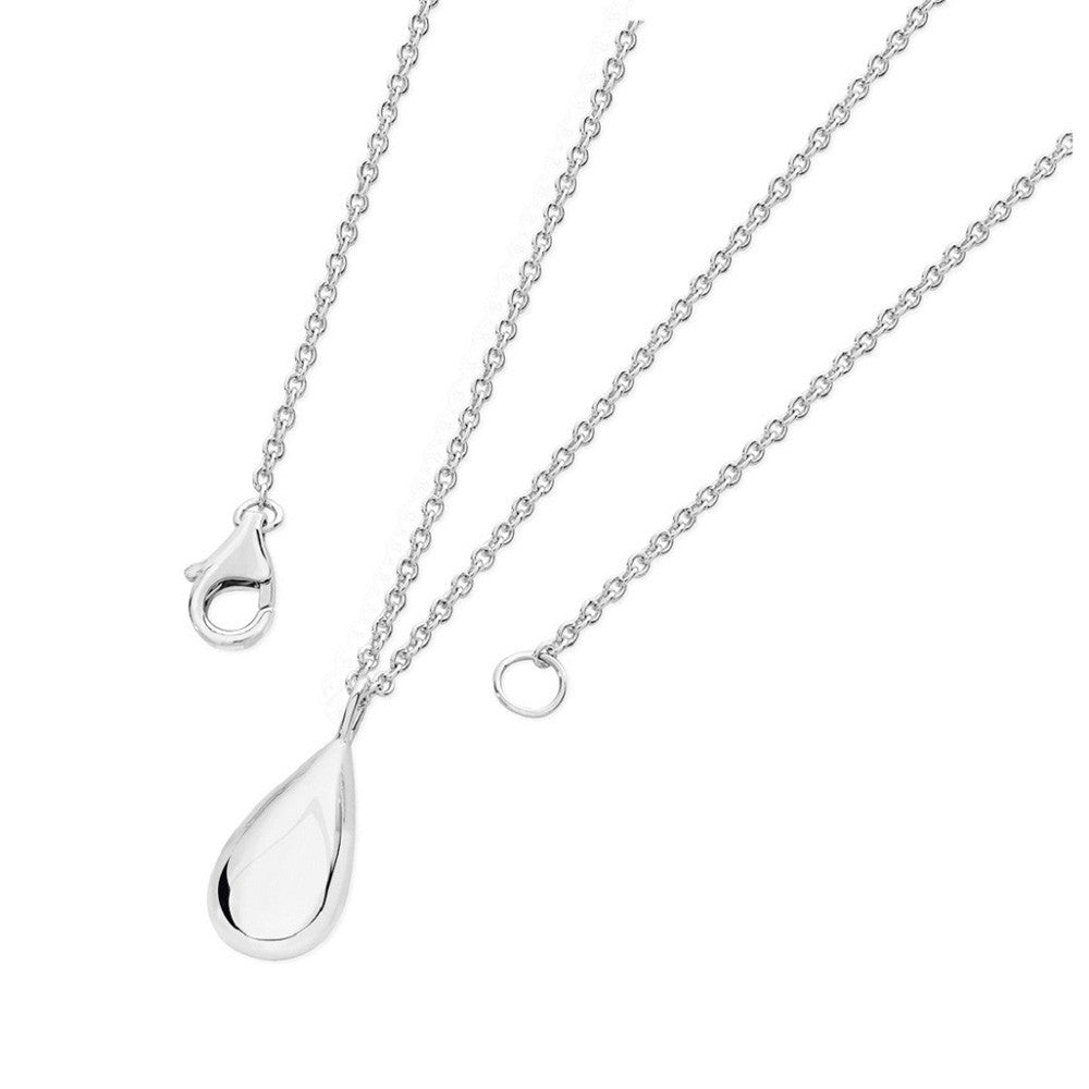 Silver Teardrop Drip Pendant with Chain