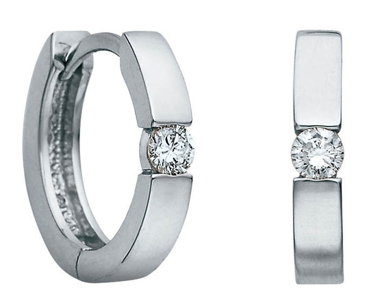 White Gold Diamond Hoops