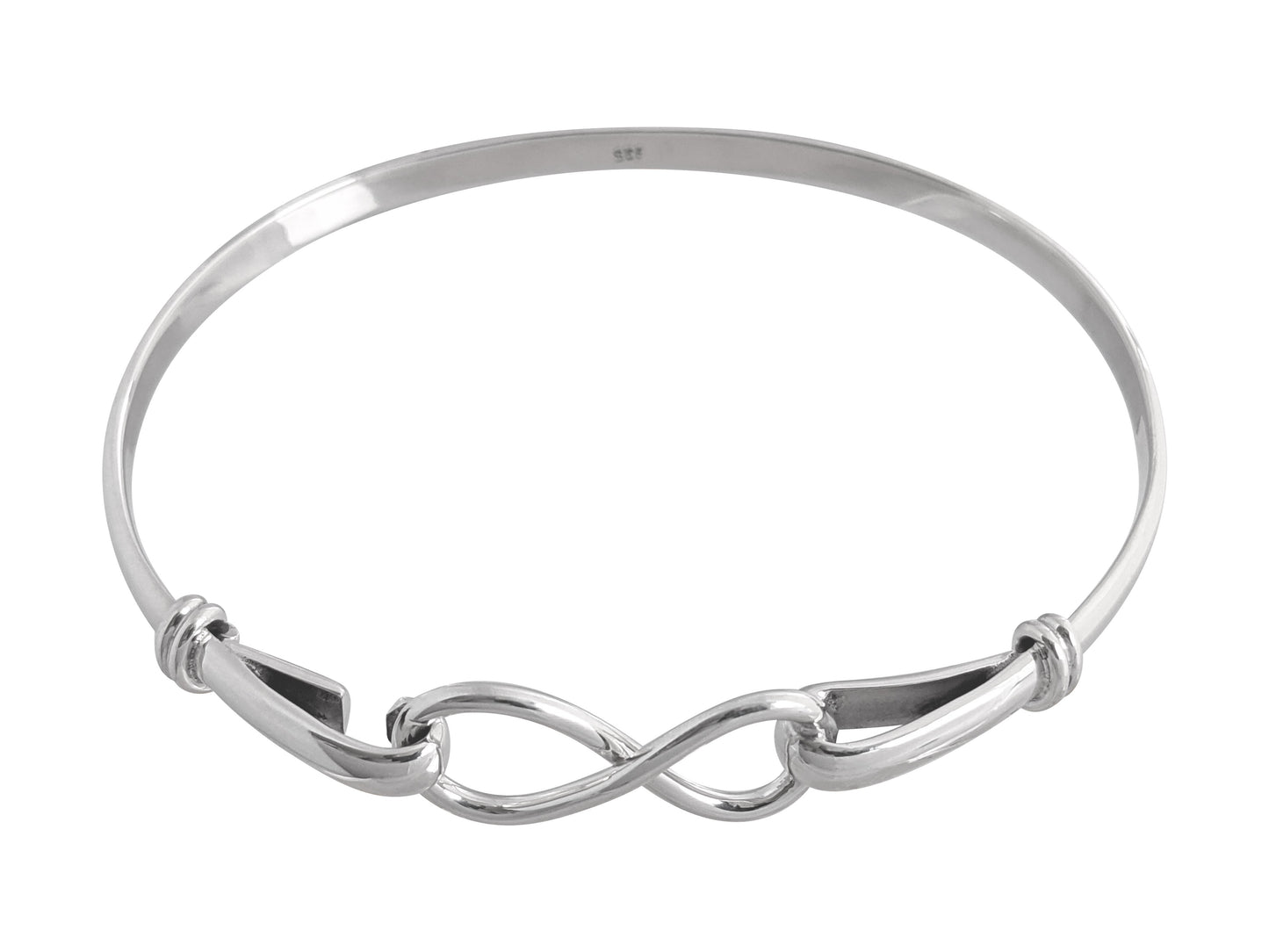 Silver Infinity Hook Bangle