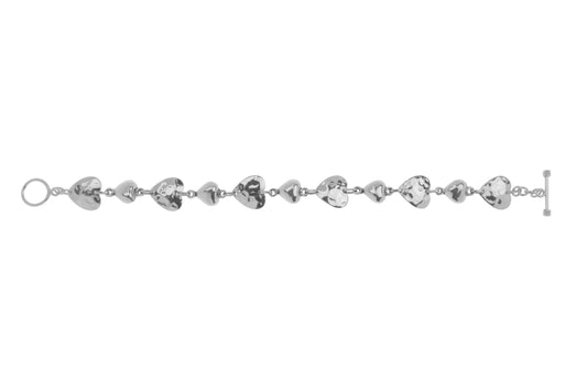 Textured Multi Heart Link Bracelet