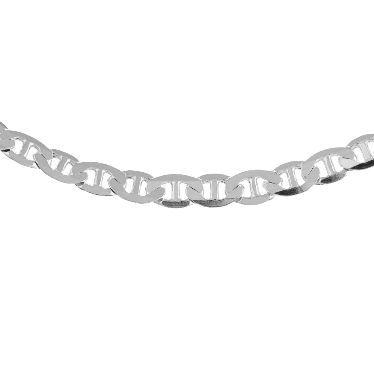 20" Silver Flat Chiselled Marina Bracelet.