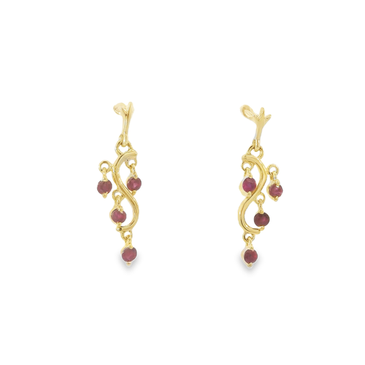 #Ruby Drop Earrings