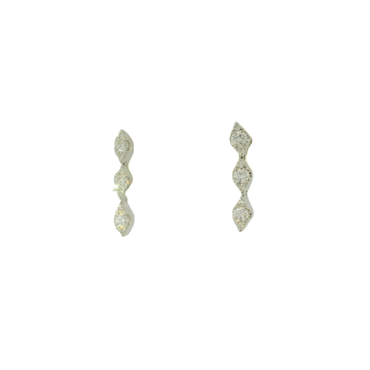 Diamond Triple Marquise Drop Earrings