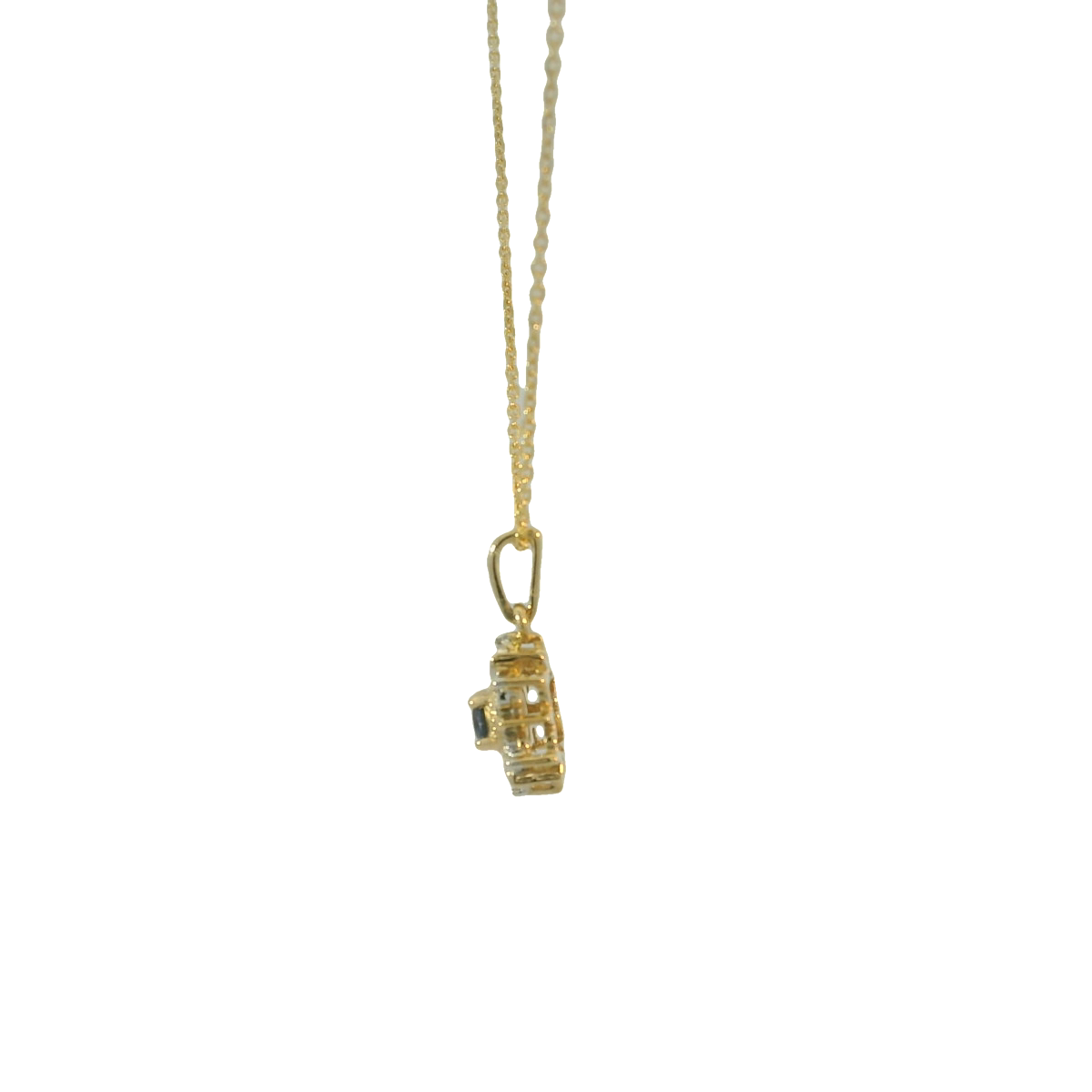 9ct YG Sapphire & Diamond Pendant