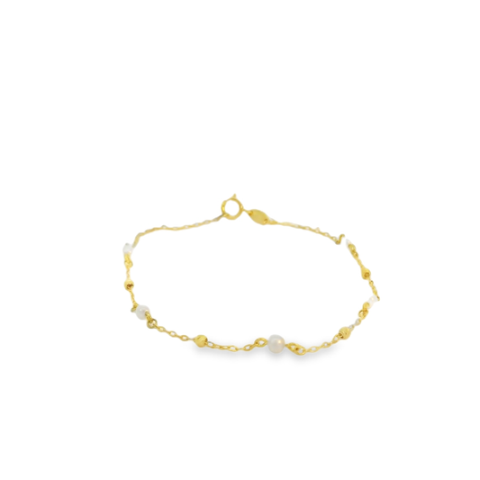 GB518W 9ct YG FWP trace bracelet