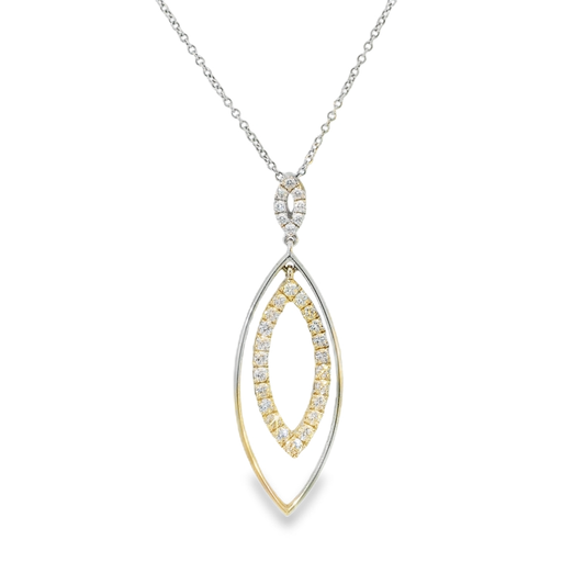 18ct White Gold Mini Marquise Pendant