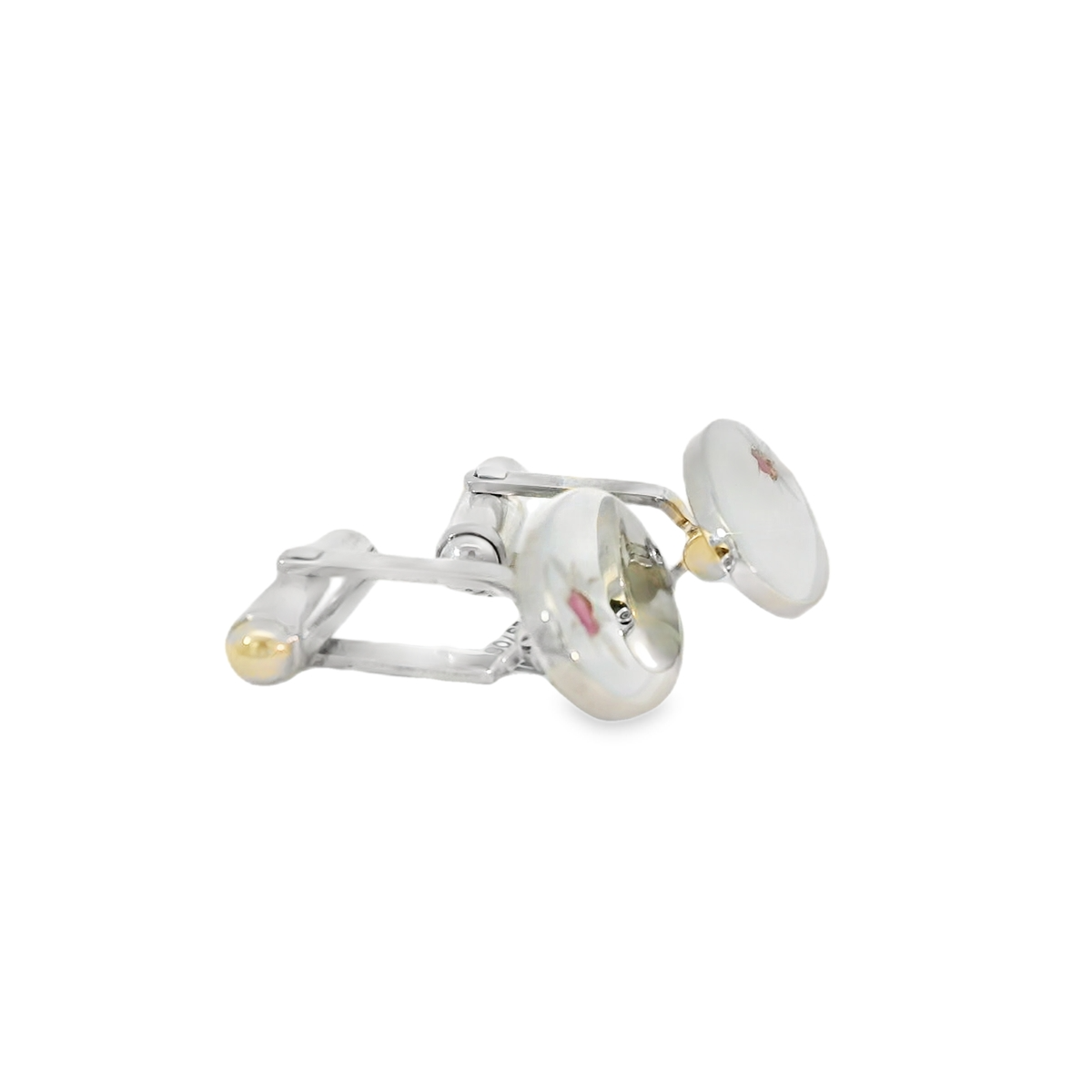 Silver oval Ruby Cufflinks