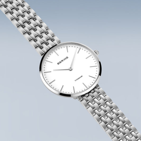 Titanium Watch with White Dial