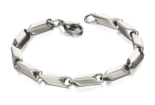 Gents Stainless Steel Irregular Tube Link Bracelet
