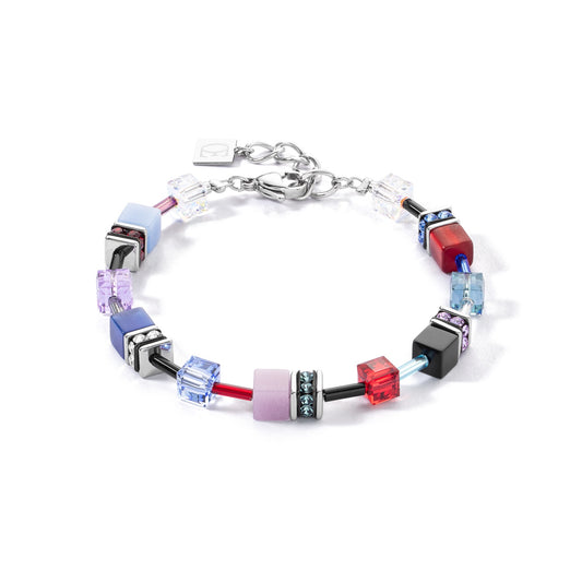 Lilac, Blue and Red Swarvoski Cube Bracelet