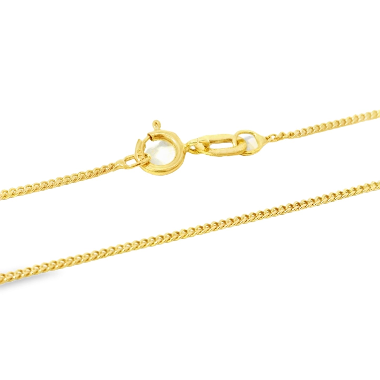 18" 9ct Yellow Gold 0.8mm Curb Chain