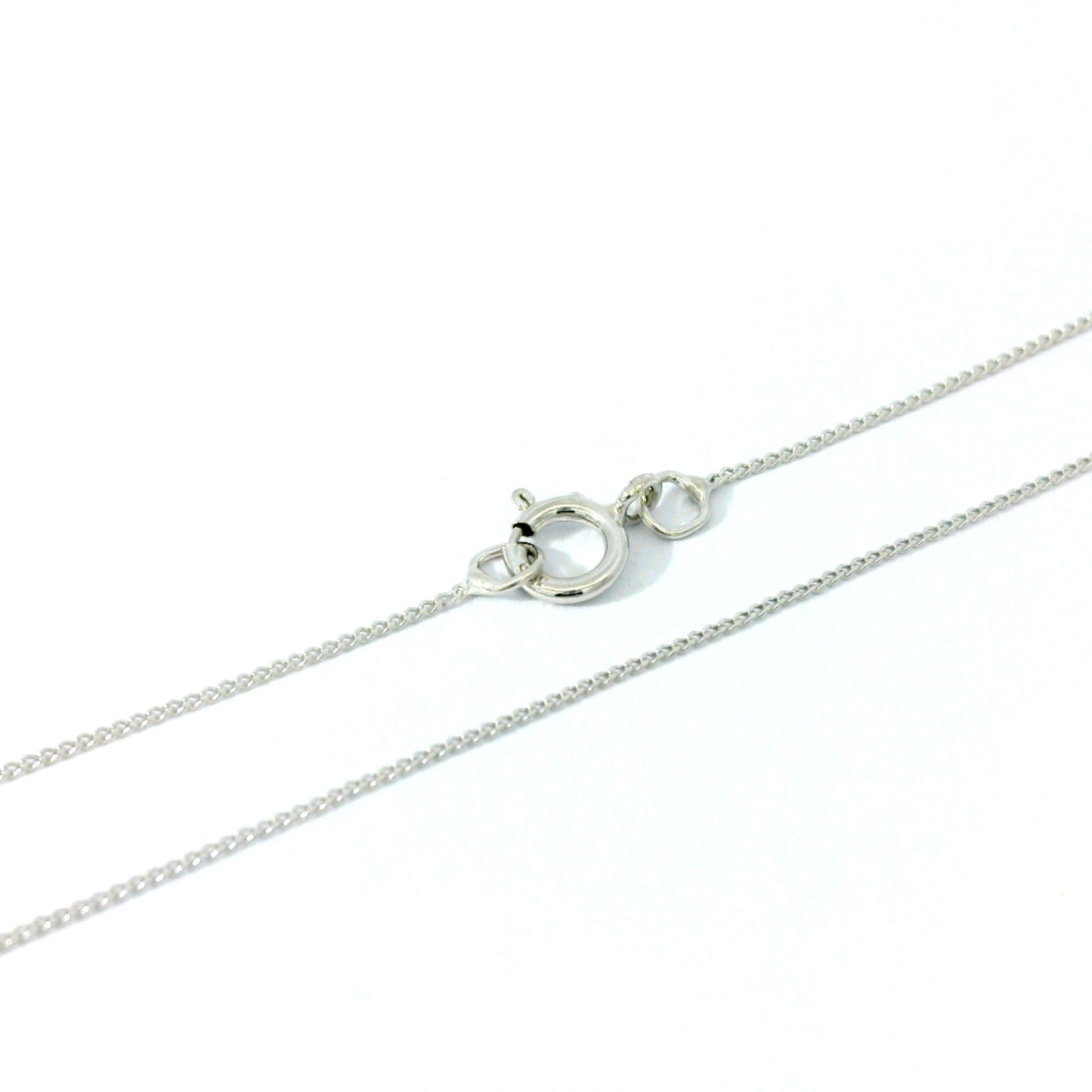 18" 9ct White Gold 0.5mm Curb Chain