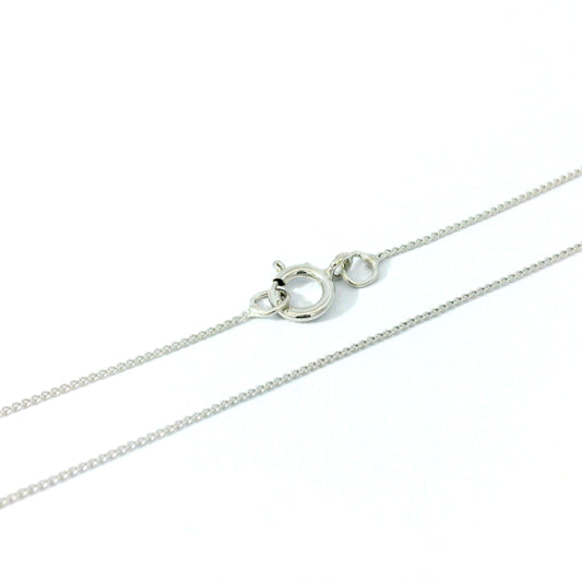 18" 9ct White Gold 0.5mm Curb Chain