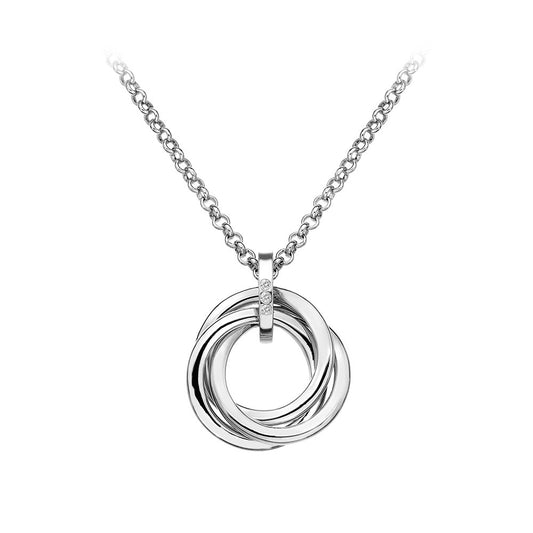 Silver Entwind Circle Pendant with Chain