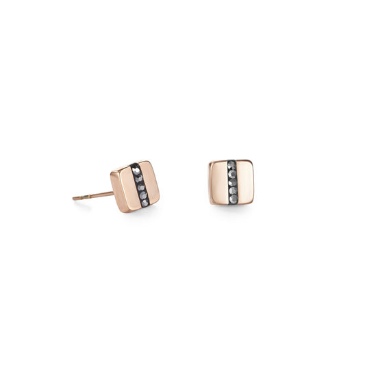 Square Anthracite Stud Earrings