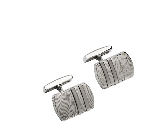 Stainless Textured Cuffinks
