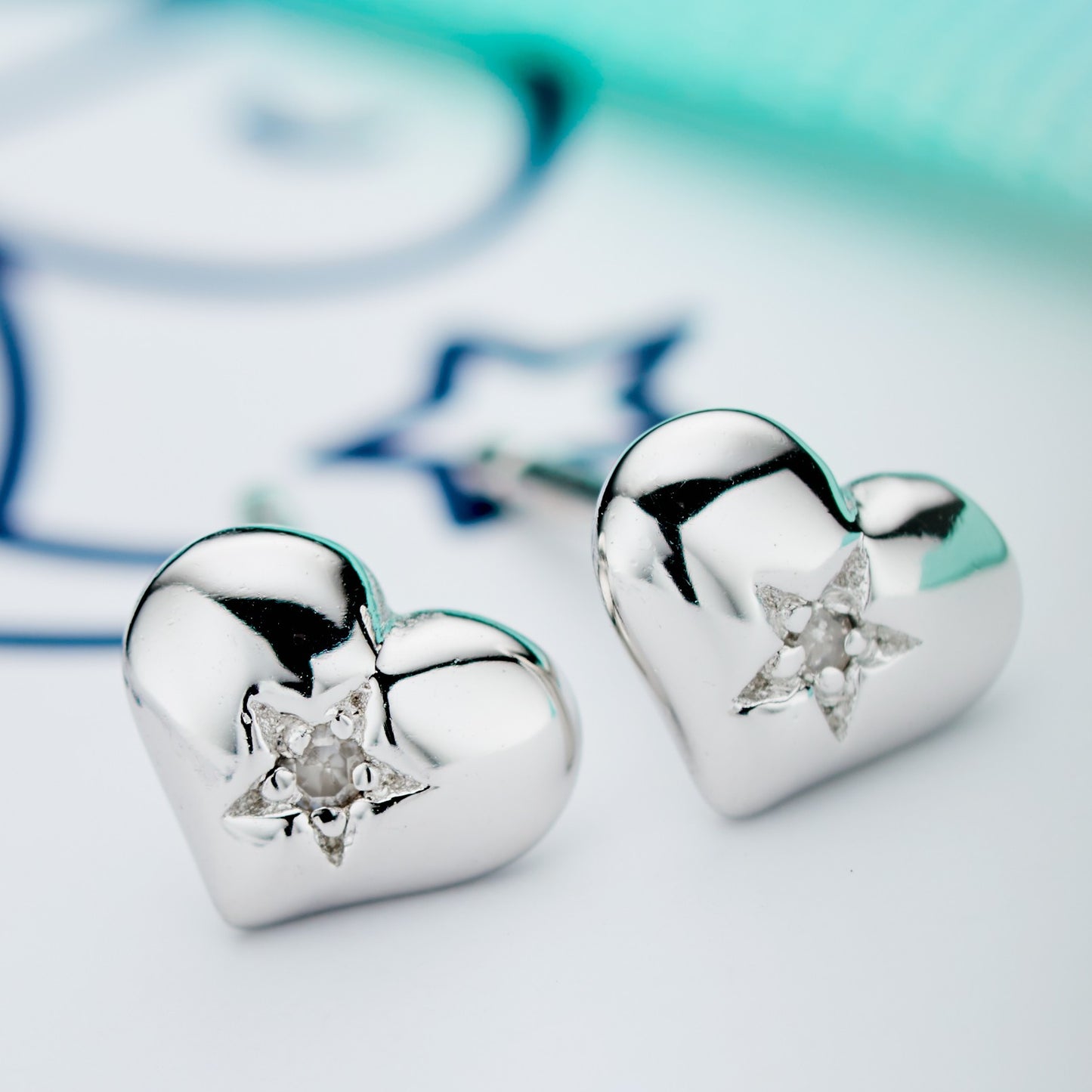 Suri - Diamond Set Heart Earrings