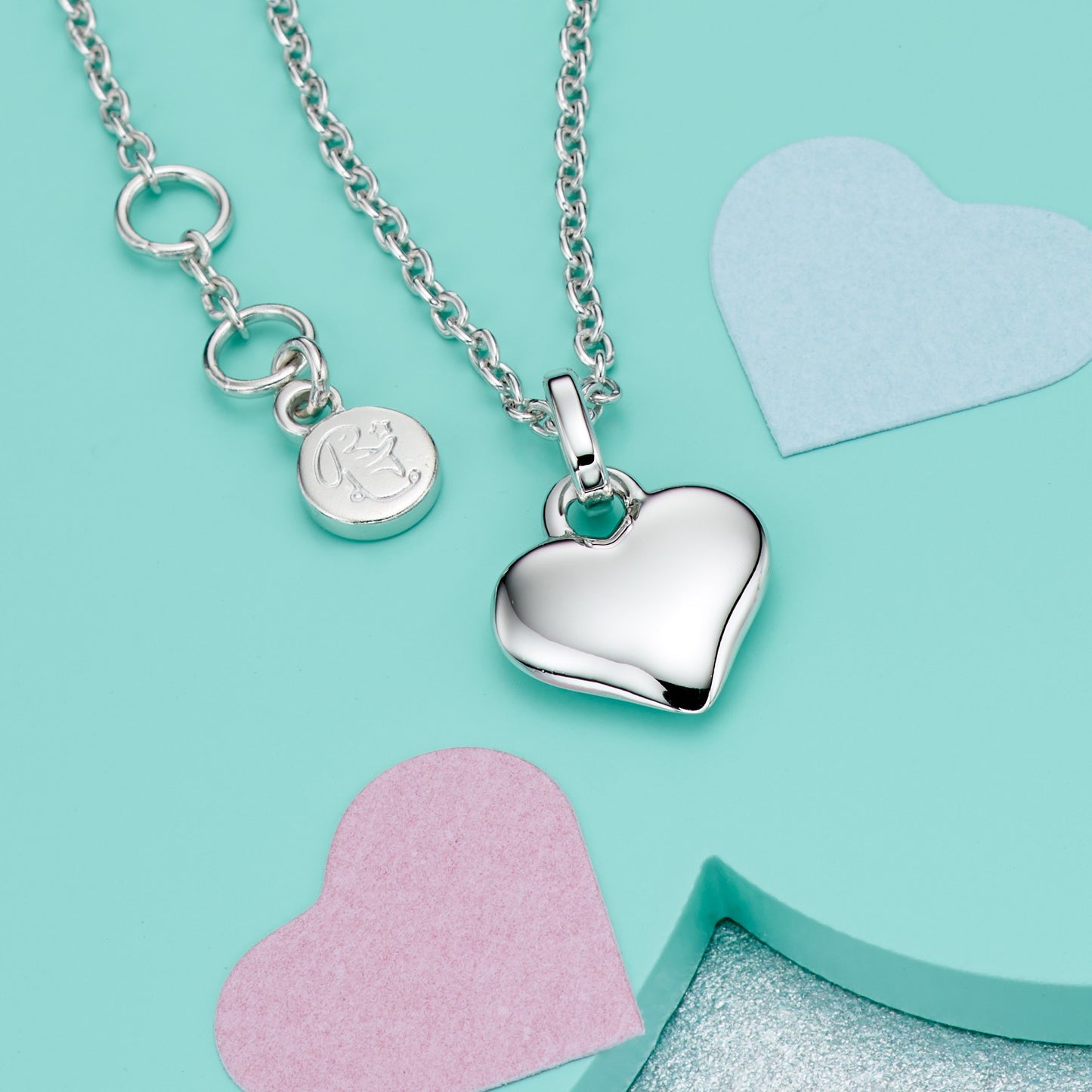 Mia - Silver Heart Pendant and Chain