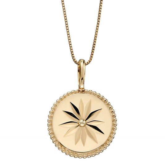9ct Yellow Gold Wellness Disc Pendant