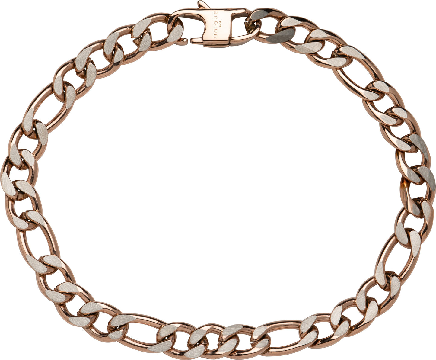 Rose Plated Figaro Chain Bracelet