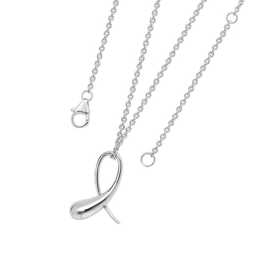 Silver Drop Crossover Pendant with Chain