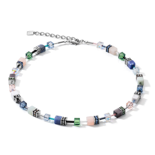 Necklace Geocube Crystals & Gemstones blue-green