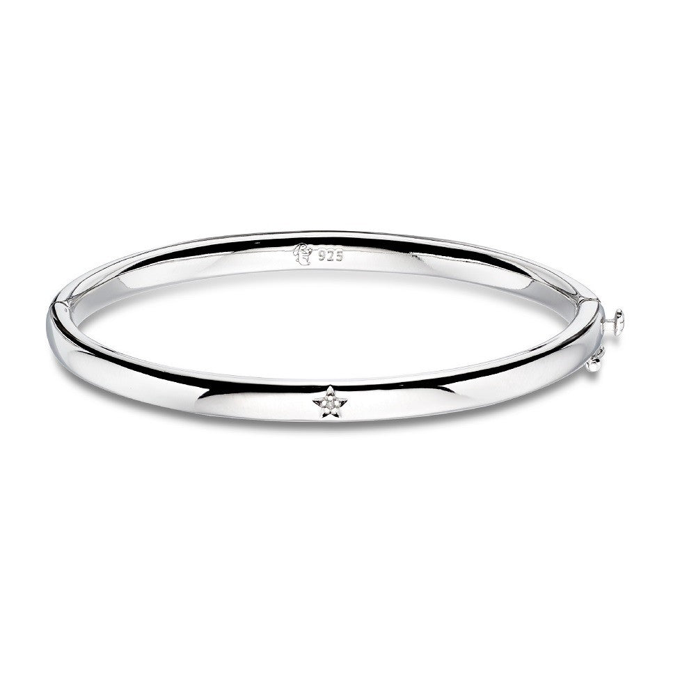 Xandra - Silver Diamond Bangle