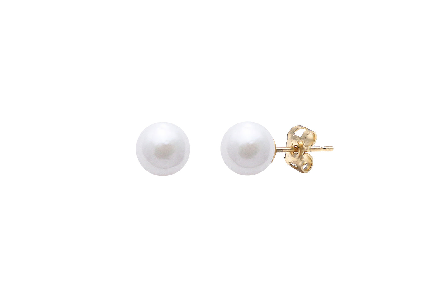 9ct Yellow Gold 5-5.5mm Akoya Pearl Stud Earrings