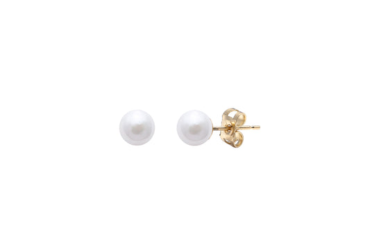 9ct Yellow Gold 4-4.5m Akoya Pearl Stud Earrings