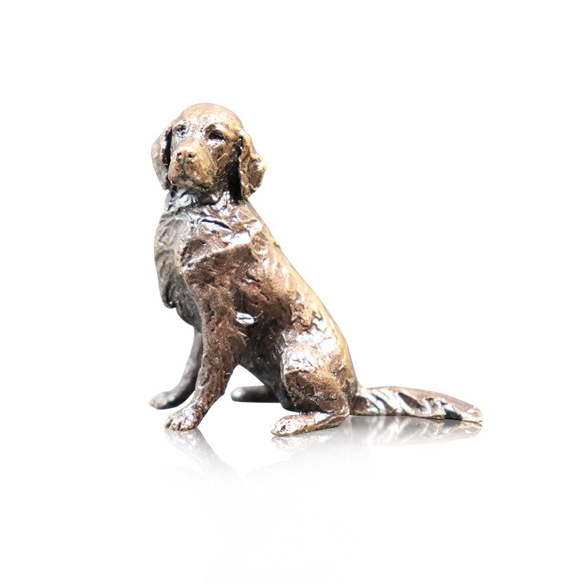 Bronze Retriever Sitting Figurine