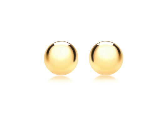 9ct Yellow Gold Button Stud Earrings