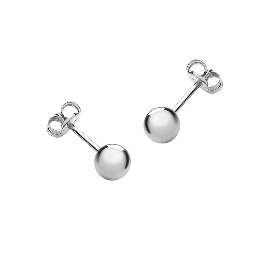 9ct White Gold 5mm Ball Stud Earrings