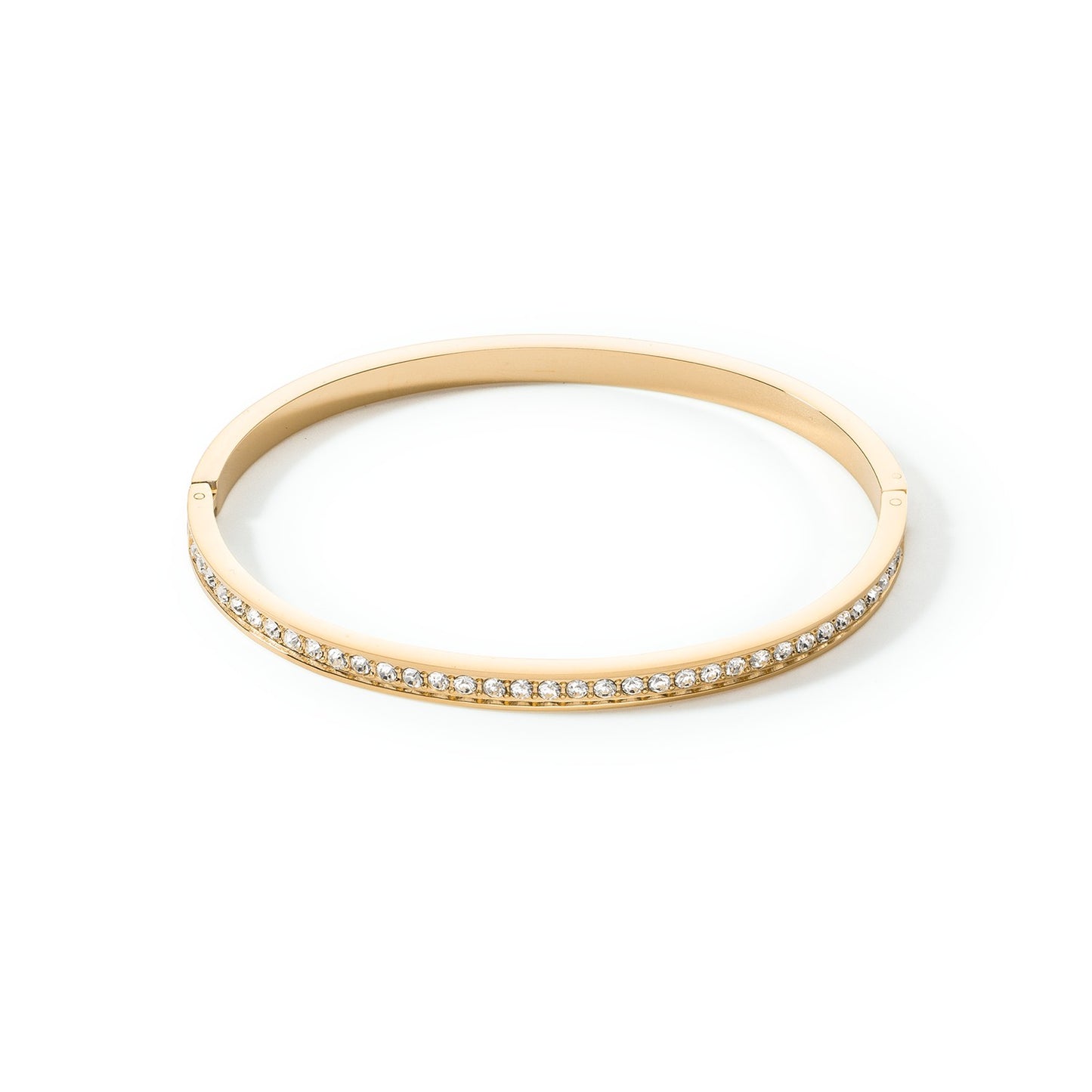 Yellow Gold Colour White Crystal Bangle