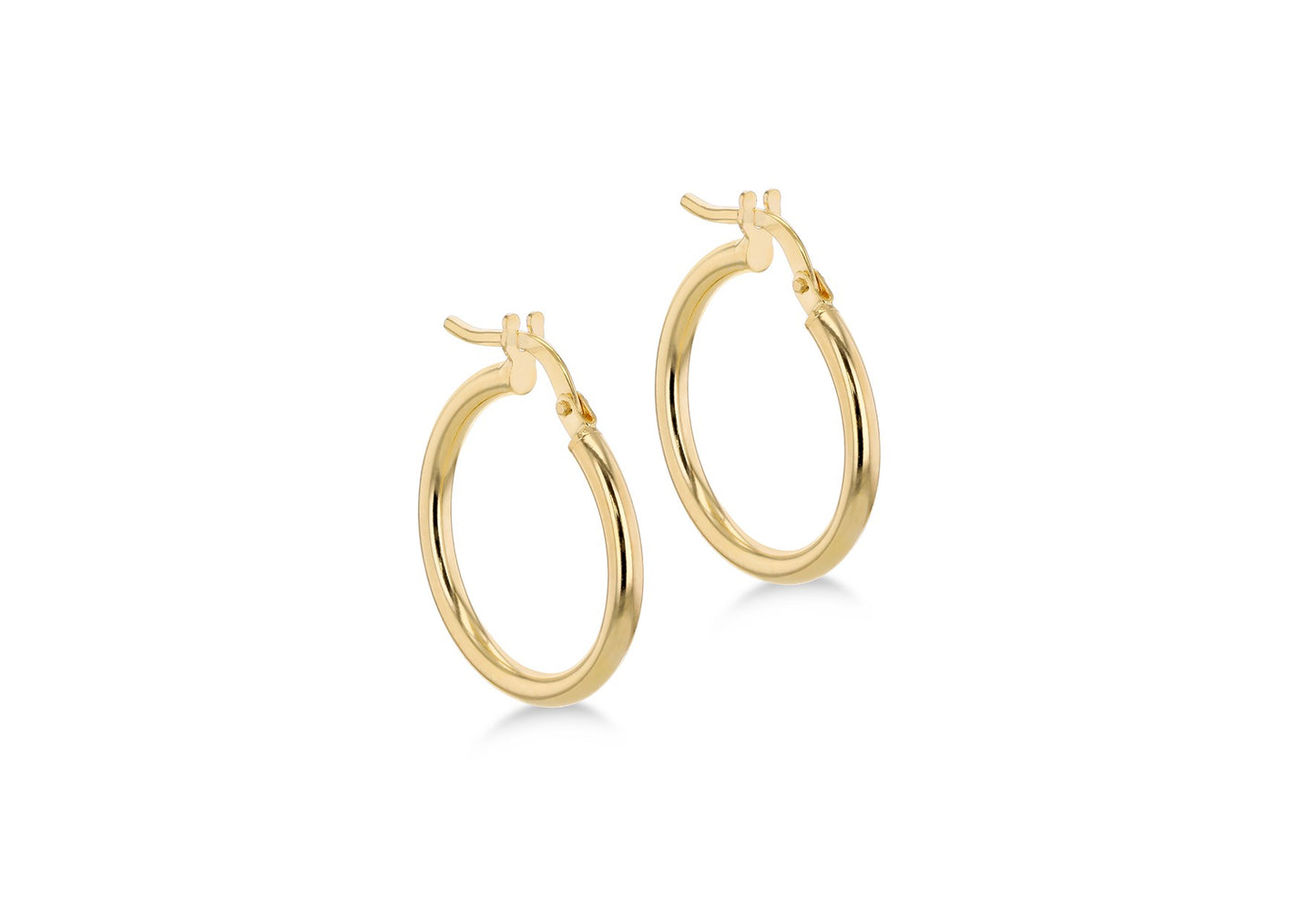 9ct Yellow Gold 19.5mm Plain Hoop Earrings