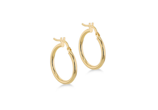 9ct Yellow Gold 19.5mm Plain Hoop Earrings